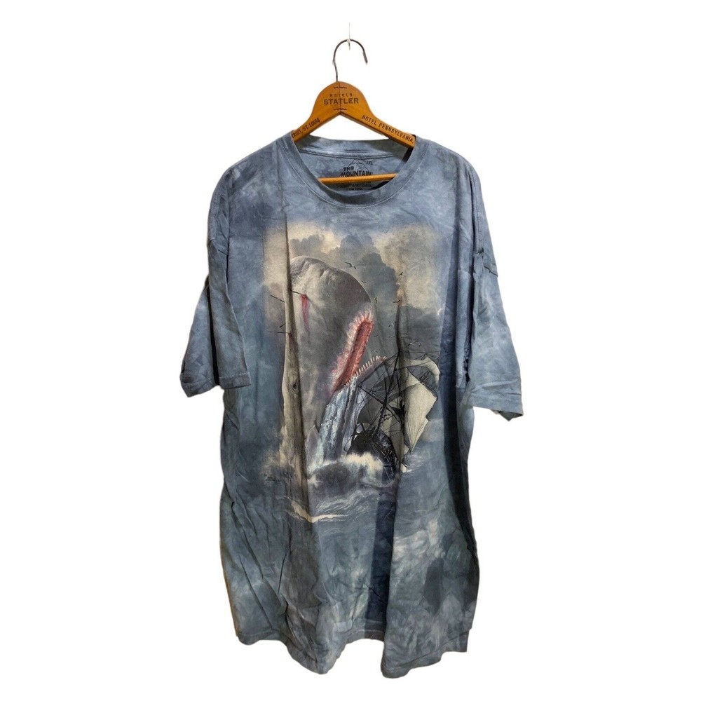 The Mountain - Moby Dick Blue Tie Dye Mens Shirt - Sz 3XL - Weird Unique Gory